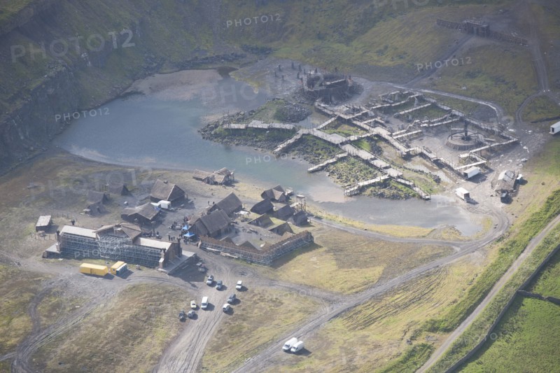 Film set for the Beowulf television series, County Durham, 2015. Creator: Dave MacLeod.