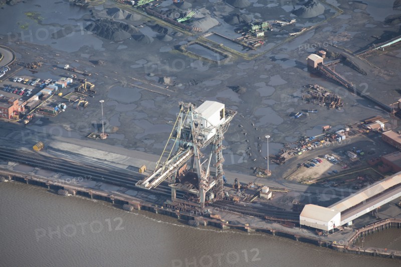 Quay crane at Teesside Steel Works, Redcar and Cleveland, 2015. Creator: Dave MacLeod.