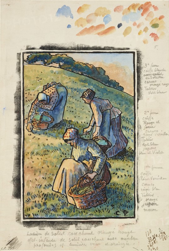 Women weeding the grass, 1845 - 1903. Creator: Camille Pissarro.