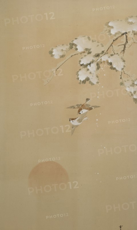 Six-fold screen depicting creatures and flowers of the twelve months, 1900. Creator: Watanabe Seitei.