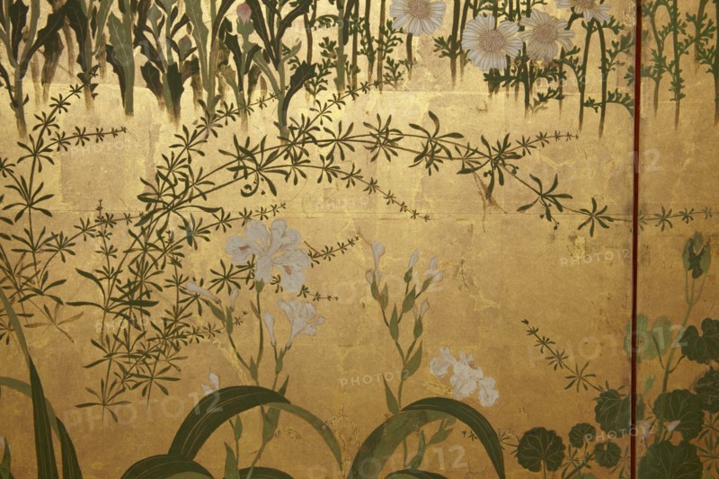 Screen with spring and summer flowers, 1st half of the 18th century. Creator: Watanabe Shiko.
