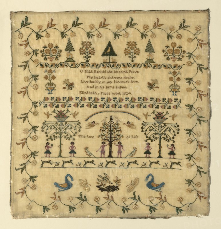 Sampler, United States, 1824. Creator: Elizabeth Moss.