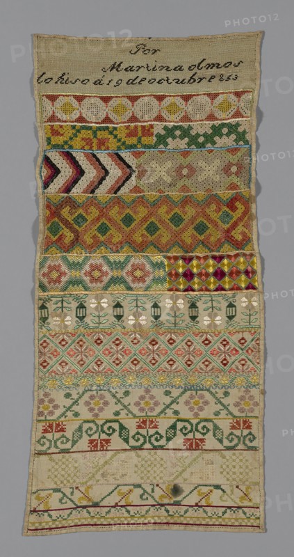 Sampler, México, 1853. Creator: Unknown.