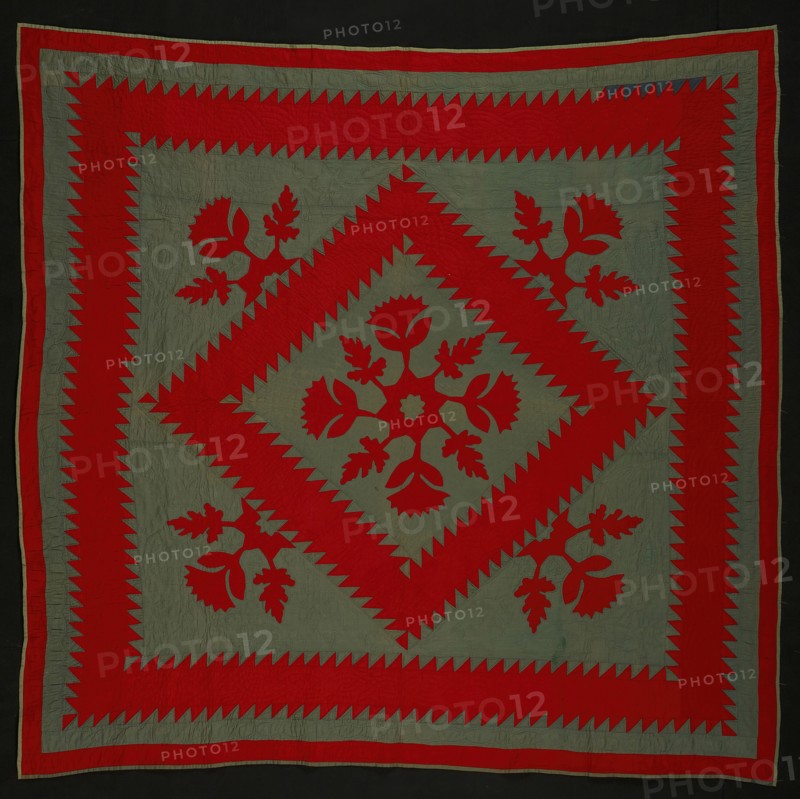 Bedcover ("Sawtooth" or "Jagged Square" Quilt), United States, c. 1890. Creator: Unknown.
