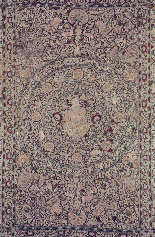 Bedcover Depicting the Five Senses, Portugal, 1675/1725. Creator: Unknown.