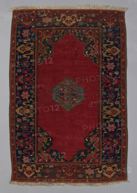 Carpet (Ushak double-ended prayer rug), Romania, 17th century. Creator: Unknown.