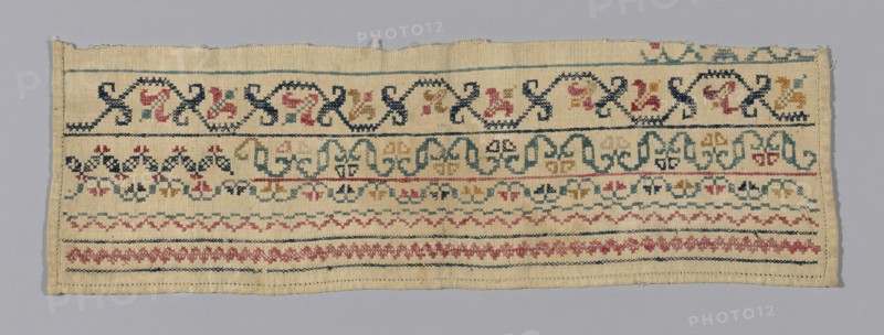 Sampler Fragment, United States, 19th century. Creator: Unknown.