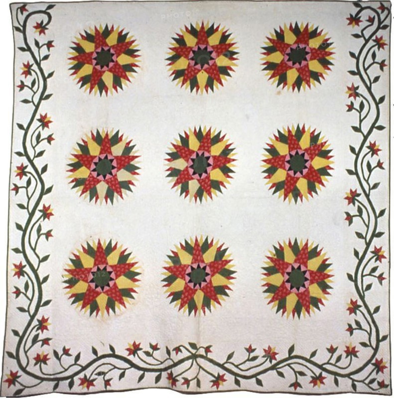 Bedcover (Slashed Star or Rose Window Quilt), United States, c. 1840. Creator: Unknown.