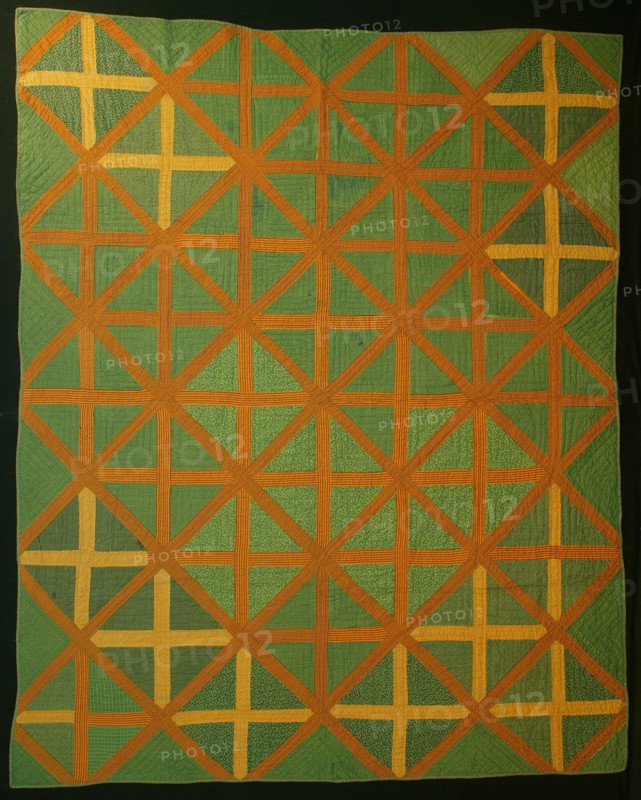 Bedcover ("Crossroads" Quilt), United States, 19th century. Creator: Unknown.