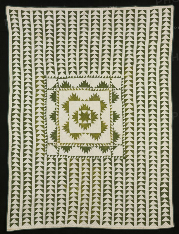 Bedcover ("Flying Geese" Quilt), United States, 19th century. Creator: Unknown.