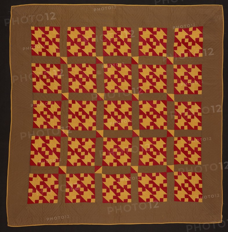 Bedcover (Jacobs Ladder quilt), United States, 19th century. Creator: Unknown.