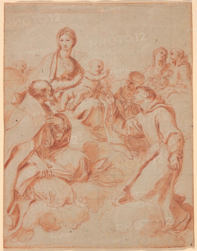 The Virgin and Child with Saint Anthony of Padua Handing a Lily to the Child, n.d. Creator: Andrea Sacchi.