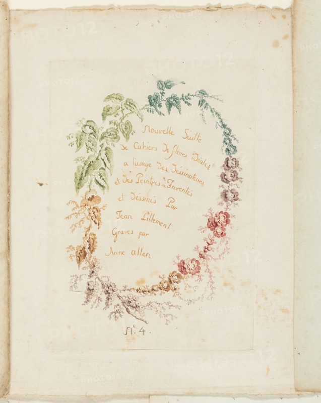 Title Page, from New Suite of Notebooks of Ideal Flowers for Use by Draftsmen and Painters, c. 1795. Creator: Anne Allen.