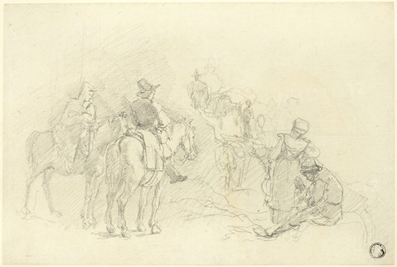Resting Travelers, n.d. Creator: Augustus Wall Callcott.