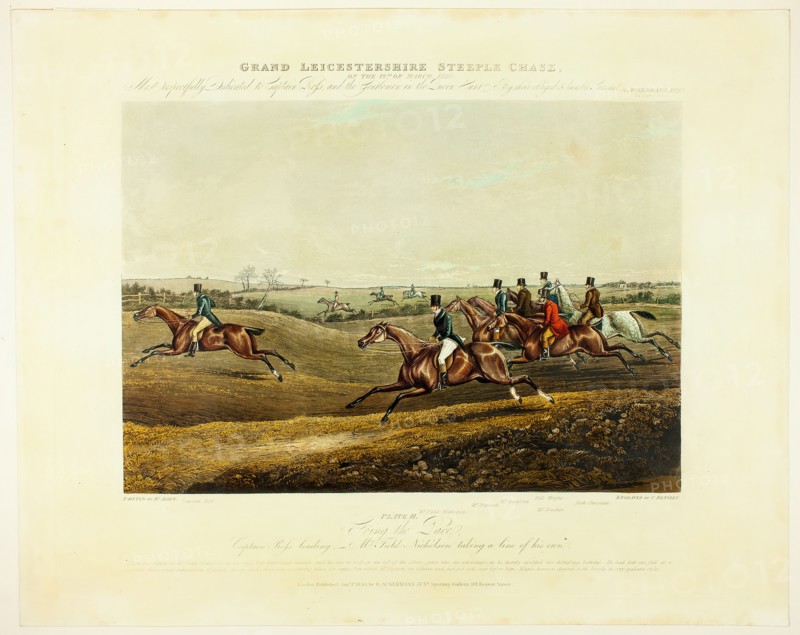 Going the Pace, from The Grand Steeplechase over Leicestershire, published 1830. Creator: Charles Bentley.
