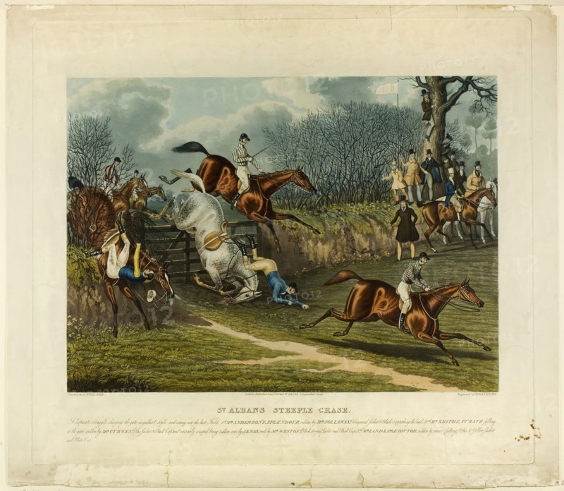 Saint Albans Steeplechase, 1837. Creator: Charles Hunt.