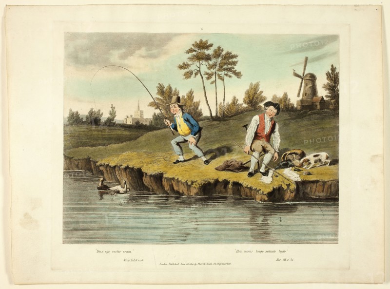 Delights of Fishing, 1823. Creator: Charles Turner.