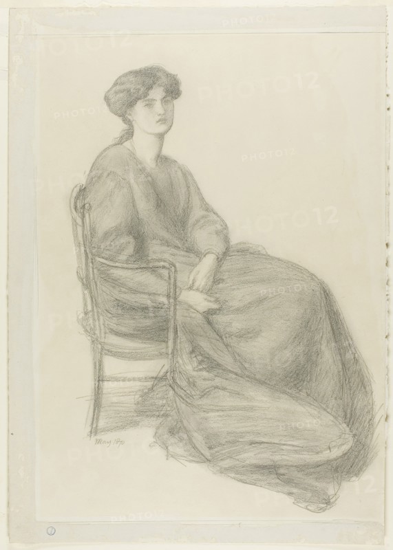 Mrs. William Morris Seated in Chair, May 1870. Creator: Dante Gabriel Rossetti.