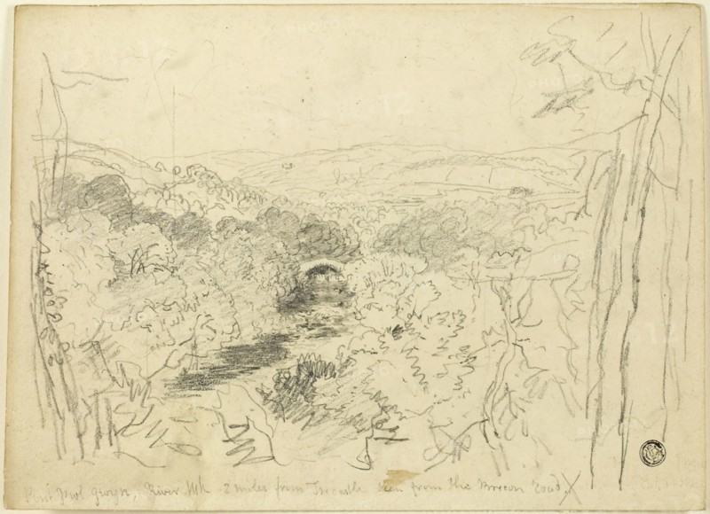 Pont Pwl Gwyn, River Usk, n.d. Creator: David Cox the elder.