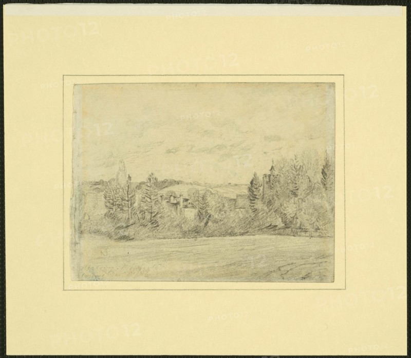 Binfield Rectory and Church, Berkshire, 1816. Creator: John Constable.