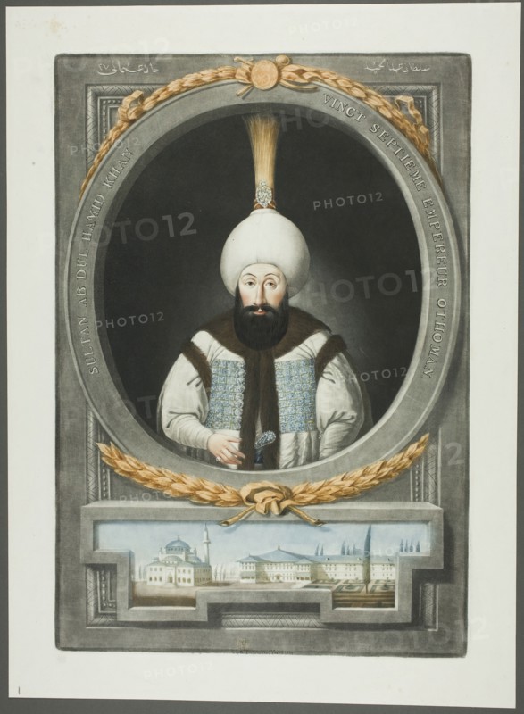 Abdul Hamid Khan, from Portraits of the Emperors of Turkey, 1815. Creator: John Young.
