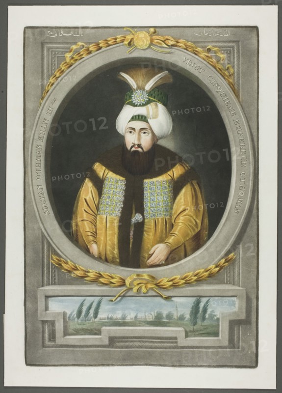 Othman Kahn III, from Portraits of the Emperors of Turkey, 1815. Creator: John Young.