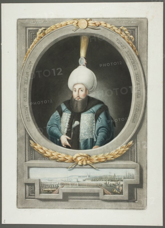 Selim Kahn III, from Portraits of the Emperors of Turkey, 1815. Creator: John Young.