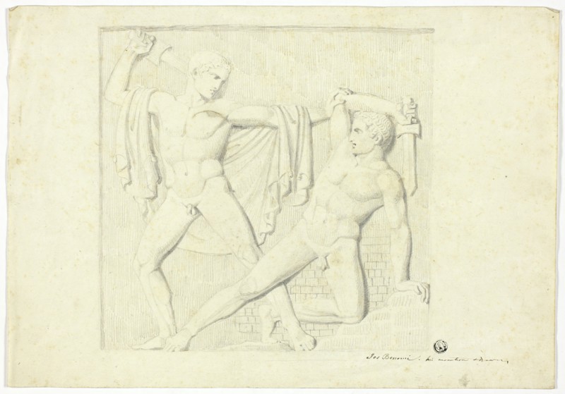 Classical Relief with Two Fighting Male Nudes, n.d. Creator: Joseph Bonomi the younger.