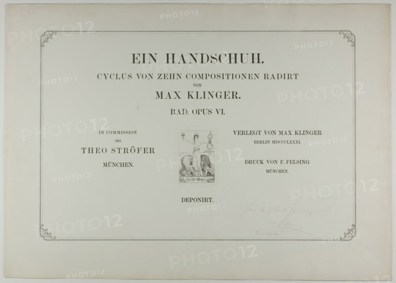 Cover to A Glove, 1881. Creator: Max Klinger.