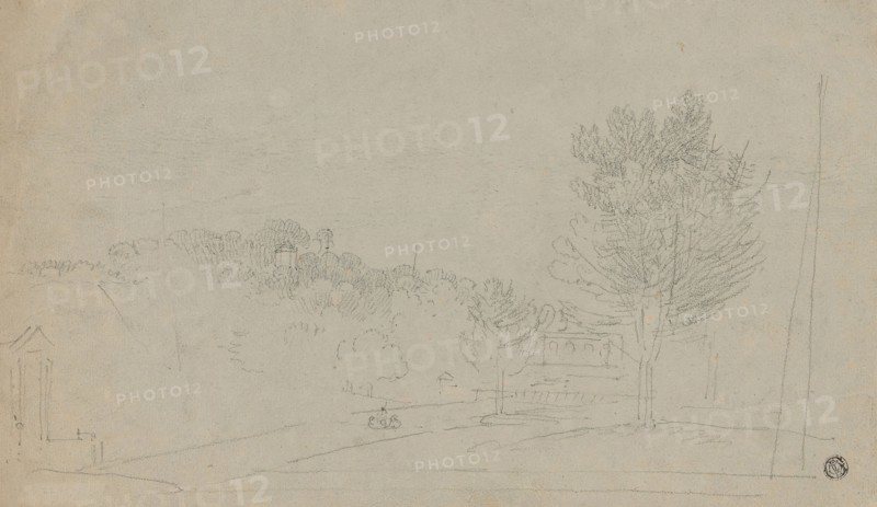View of Wilson House and Gardens (recto); View of Wilson House and Gardens (verso), 1760/69 . Creator: Richard Wilson.