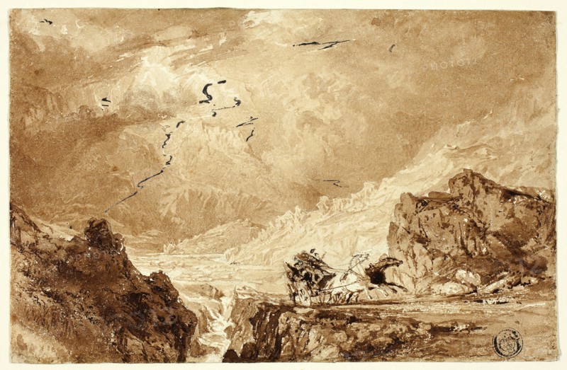 The Diligence in the Alps, n.d. Creator: Thomas Allom.