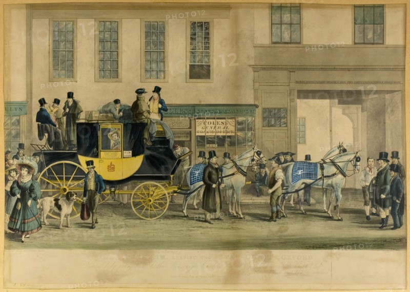 The Blenheim, Leaving the Star Hotel, Oxford, 1831. Creator: William Havell.