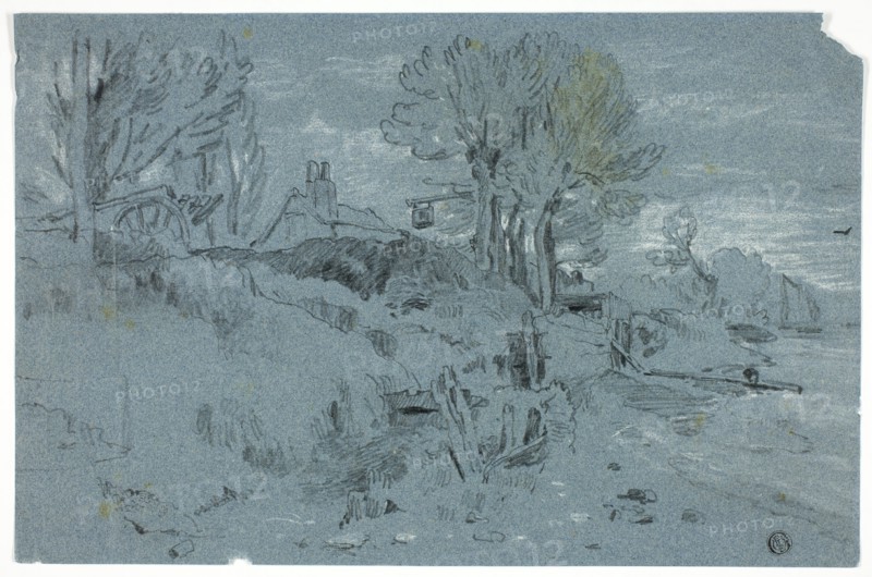 Bank of a River with Mill, n.d. Creators: William Turner, John Varley I.