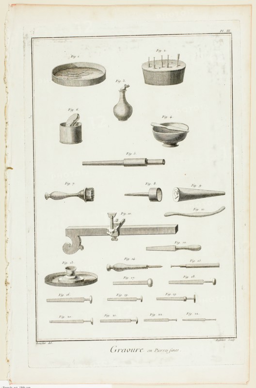Gem Engraving, from Encyclopédie, 1762/77. Creator: A. J. Defehrt.