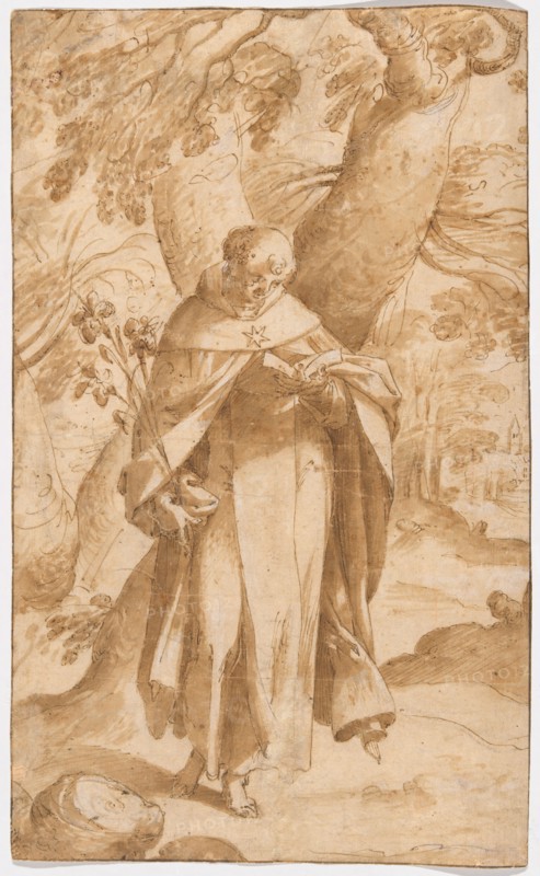 Saint Dominic Reading, c. 1573. Creator: Bartholomeus Spranger.