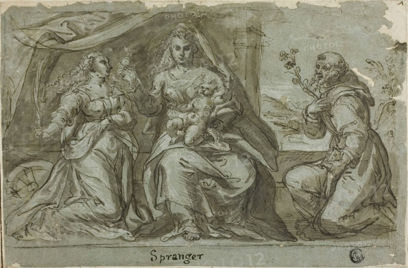 Madonna and Child with Saints Catherine and Dominic, n.d. Creator: Bartholomeus Spranger.
