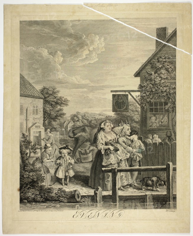 Evening, plate three from The Four Times of Day, May 1738. Creator: Bernard Baron.