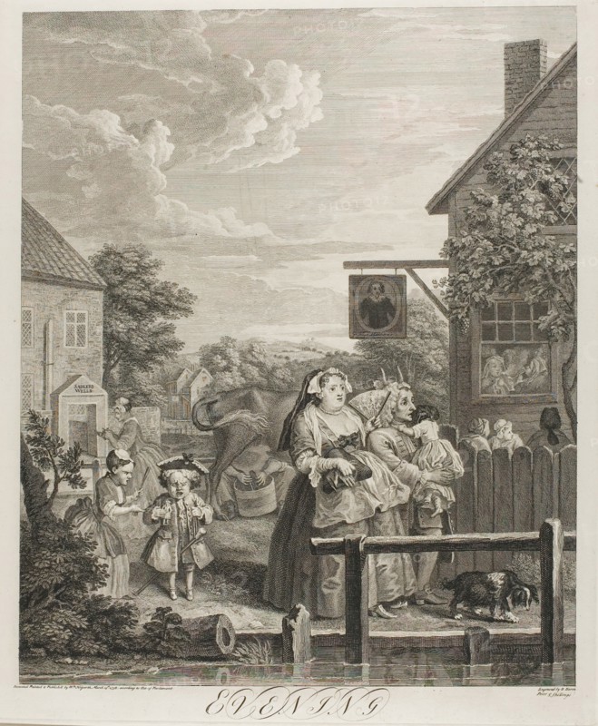Evening, plate three from The Four Times of the Day, May 1738. Creator: Bernard Baron.