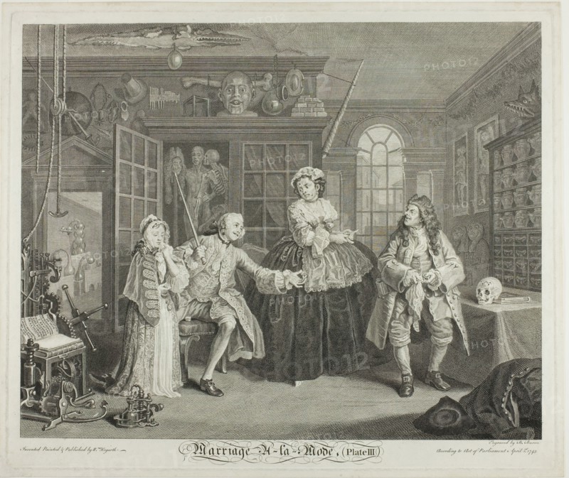 Plate Three, from Marriage à la Mode, 1746. Creator: Bernard Baron.