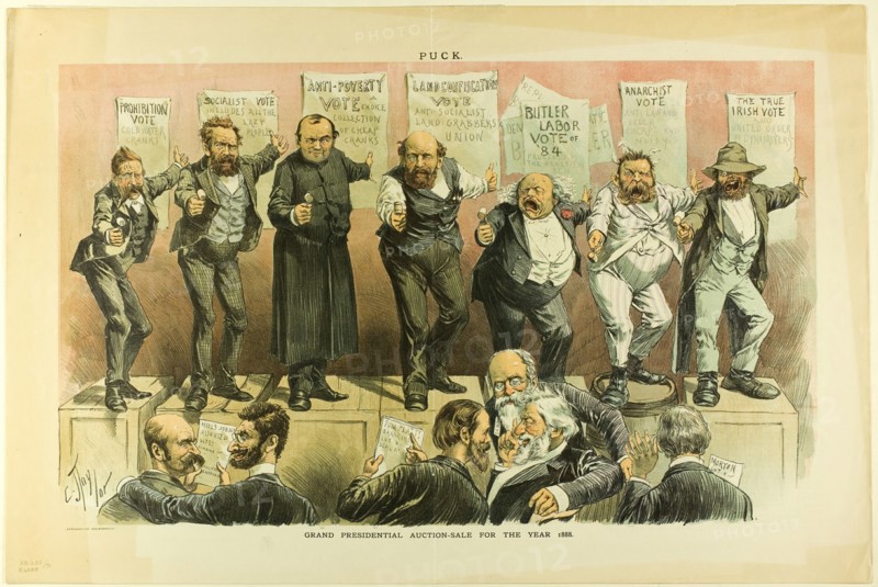 Grand Presidential Auction Sale, from Puck, 1888. Creator: Charles Jay Taylor.