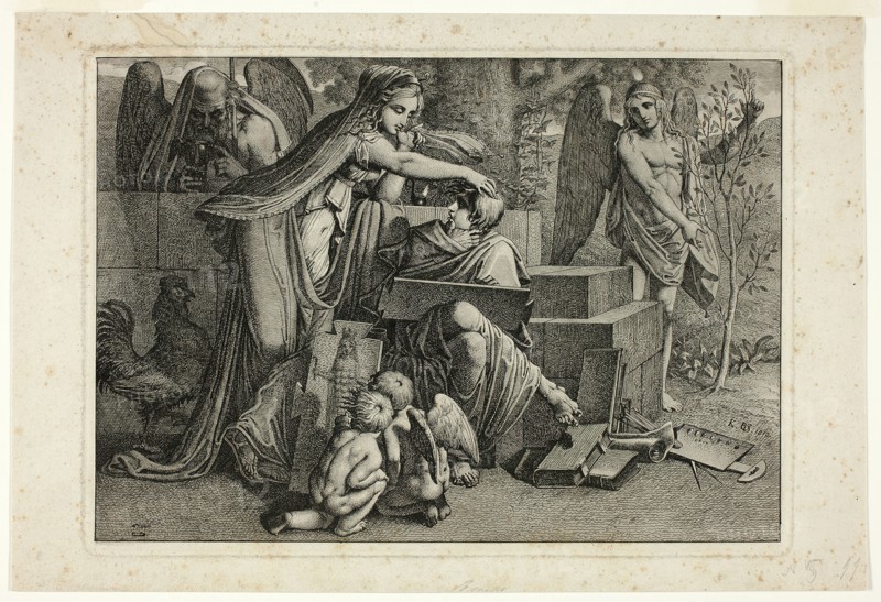 Allegory of Art: A Youth Inspired by the Spirit of Art, 1810. Creator: Carl Russ.