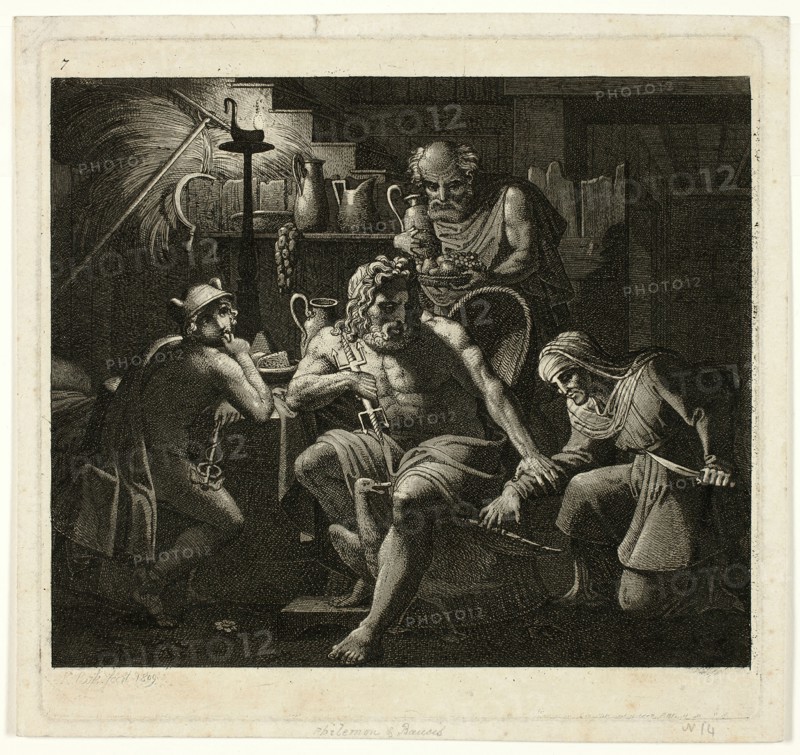 Jupiter Visits with Philemon and Bacchus, 1809. Creator: Carl Russ.