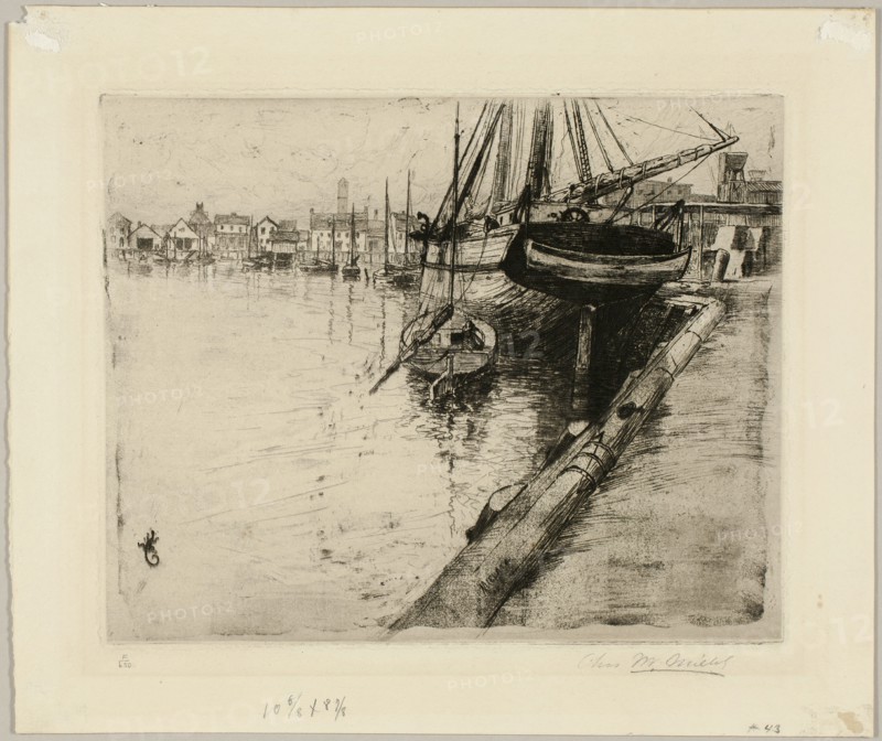 Dock, New York River, n.d. Creator: Charles Frederick William Mielatz.