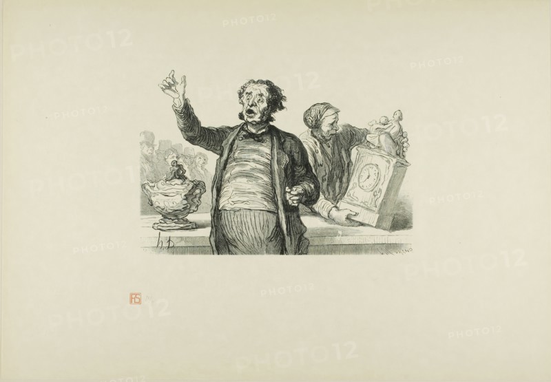The Auction House: The Auctioneer, 1864, printed 1920. Creator: Charles Maurand.