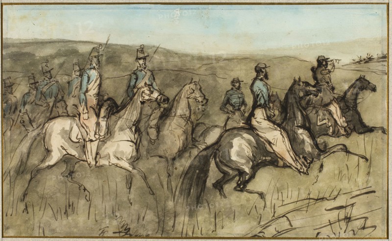 Cavalry Exercise in a Meadow, n.d. Creator: Constantin Guys.