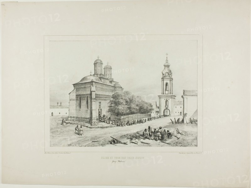 Church and Tower of Three Saints, Yassy, Modavia, July 19, 1837, 1840. Creator: Auguste Raffet.