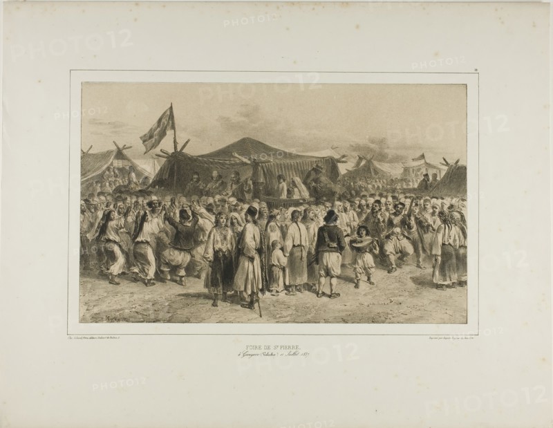 St. Pierre fair, Giourjevo, Wallachia, July 11, 1837, 1839. Creator: Auguste Raffet.
