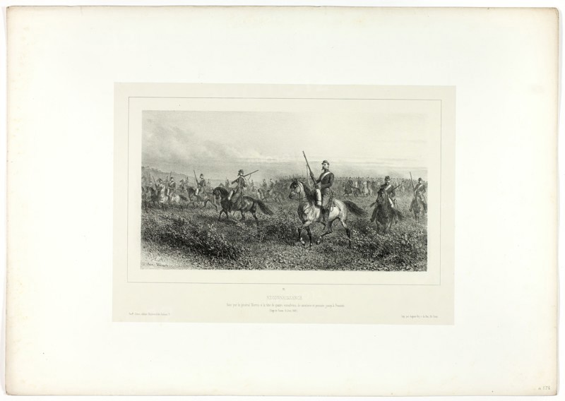 Reconnaisance, from Souvenirs d’Italie: Expédition de Rome, 1858. Creator: Auguste Raffet.