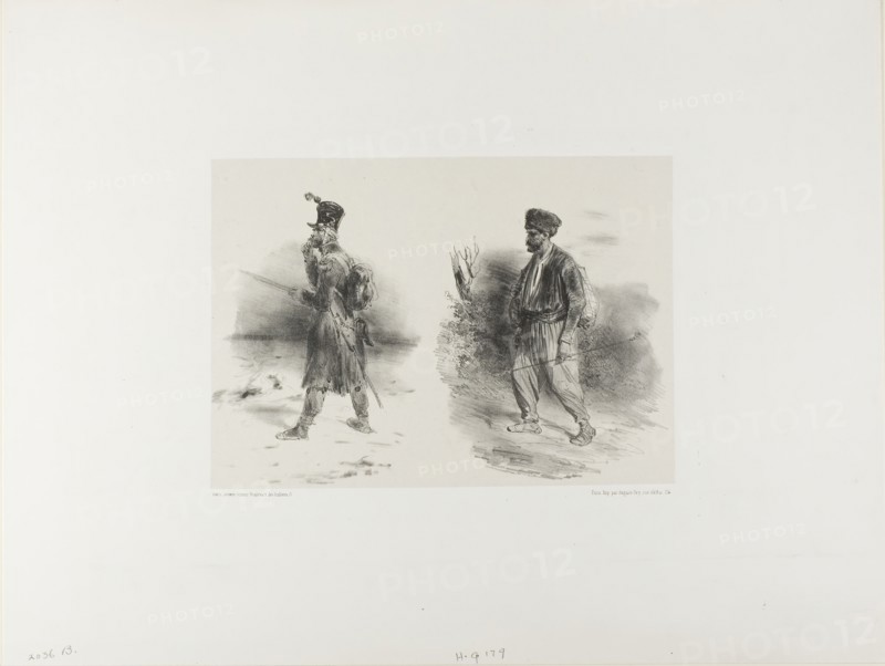 Sheet with Stumped Sketch, 1839. Creator: Auguste Raffet.