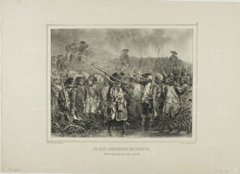 Il est défendu de fumer, mais vous pouvez vous asseoir, 1834. Creator: Auguste Raffet.